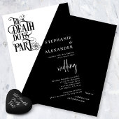 Invitation Noir Blanc moderne Jusqu'à la mort Do Us Part Mari