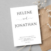 Invitation Noir blanc moderne minimaliste élégant mariage