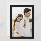 Invitation Noir blanc moderne Réception de mariage simple Pho (Dos)