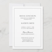 Invitation Noir Blanc Moderne Simple Bordure Bridal Déjeuner (Devant)