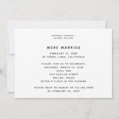 Invitation Noir Blanc Or Calligraphie Juste Marié Photo (Dos)