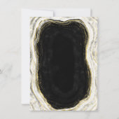 Invitation Noir Blanc & Or Géode Agate Marbre Mariage (Dos)