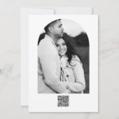 Invitation Noir Blanc Or moderne minimal Fiançailles élégant (Dos)