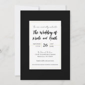 Invitation Noir Blanc Or moderne minimal mariage élégant (Devant)