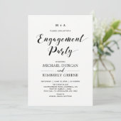 Invitation Noir & Blanc | Parti d'engagement moderne chic (Debout devant)