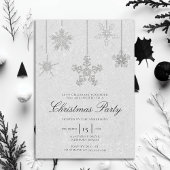 Invitation Noir Blanc Rhinestone Snowflake Parties scintillan
