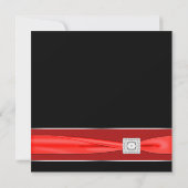 Invitation Noir Blanc Rouge Bow Noir Mariage (Dos)