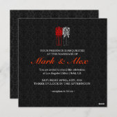 Invitation Noir Blanc & Rouge Couples du même sexe Invite Mar (Devant / Derrière)