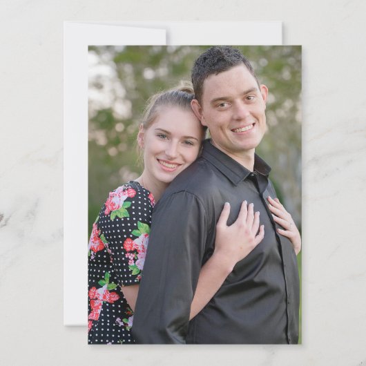 Invitation Noir Blanc Script photo Dîner de répétition (Dos)