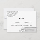 Invitation Noir Blanc Simple Line Art Répondre gentiment Mari (Devant)