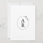 Invitation Noir & Blanc Simple Mariage élégant (Dos)