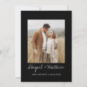 Invitation Noir Blanc Simple Photo Écrit à la Main Enregistre (Devant)