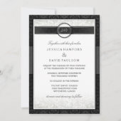 Invitation Noir & Blanc Simplicité Art Déco Mariage Invitatio (Devant)