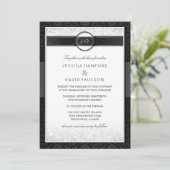 Invitation Noir & Blanc Simplicité Art Déco Mariage Invitatio (Debout devant)