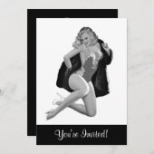 Invitation Noir & Blanc Style Pin-Up Girl 12 (Devant / Derrière)