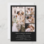 Invitation Noir blanc tout en un QR Code Mariage photo (Devant)