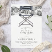 Invitation Noir Blanc Vintage Vidéo Nuit Adulte Anniversaire