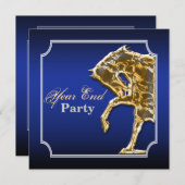 Invitation Noir bleu de partie de cheval d'exposition équine (Devant / Derrière)