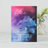 Invitation Noir bleu et rose Fumée Bébé Genre Révélation (Debout devant)