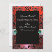 INVITATION NOIR BLEU ROUGE BICYCLETTE MARIAGE DAMAS MONOGRAMM (Dos)
