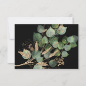 Invitation NOIR BOTANIQUE CLASSIQUE Toutes les occasions RSVP (Dos)