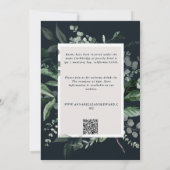 Invitation Noir botanique floral élégant détails de mariage Q (Dos)