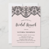 Invitation Noir Brocade Lace Blush Bridal Brunch (Devant)