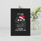 Invitation Noir Chat noël C'est bon Je vais bien tout (Debout devant)