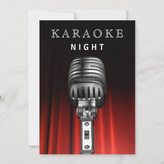 Invitation Noir classique 30e anniversaire Karaoke soirée de  (Devant)