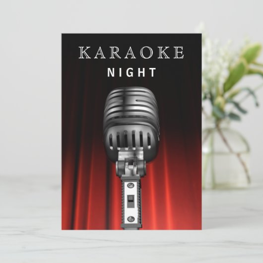 Invitation Noir classique 30e anniversaire Karaoke soirée de  (Debout devant)