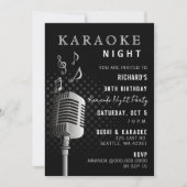 Invitation Noir classique 30e anniversaire Karaoke soirée de (Devant)