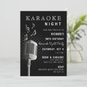 Invitation Noir classique 30e anniversaire Karaoke soirée de (Debout devant)