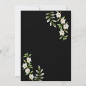 Invitation Noir classique avec Mariage Camellia blanc (Dos)
