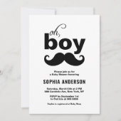 Invitation Noir classique C'est un Baby shower de moustache g (Devant)