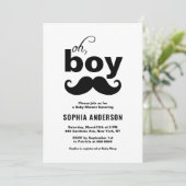Invitation Noir classique C'est un Baby shower de moustache g (Debout devant)