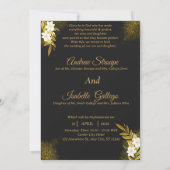 Invitation Noir Classique Simple Moderne Élégant Mariage Phot (Dos)