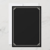 Invitation Noir Crème Bordure Mariage Musulman (Dos)