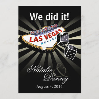 Invitation Noir d'argent de réception de mariage de Las Vegas