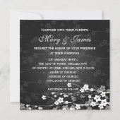 Invitation Noir de cerisier de mariage élégant (Dos)