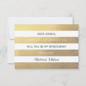 Invitation Noir de feuille d'or de Faux serez-vous ma (Dos)