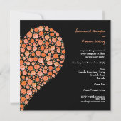 Invitation Noir de fiançailles avec l'invitation orange de (Dos)