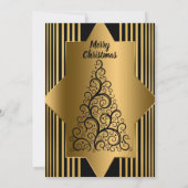 Invitation Noir de Noël noir géométrique Elegance Party Inv (Dos)