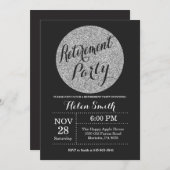 Invitation Noir de partie de retraite et parties (Devant / Derrière)