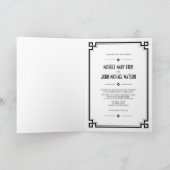 Invitation noir de pli de mariage de photo d'art (Intérieur)