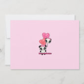 Invitation Noir de rose d'invitation d'anniversaire de panda (Dos)