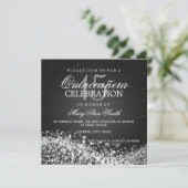 Invitation Noir de scintillement de la vague 2 de partie (Debout devant)