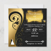 Invitation Noir doré (Devant)