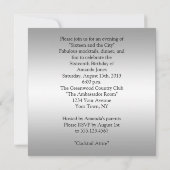 Invitation Noir du bonbon 16 et rouleaux argentés fleuris (Dos)