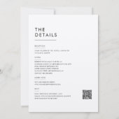 Invitation Noir & Ecru QR Code Tout en un Mariage (Dos)