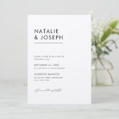 Invitation Noir & Ecru QR Code Tout en un Mariage (Debout devant)